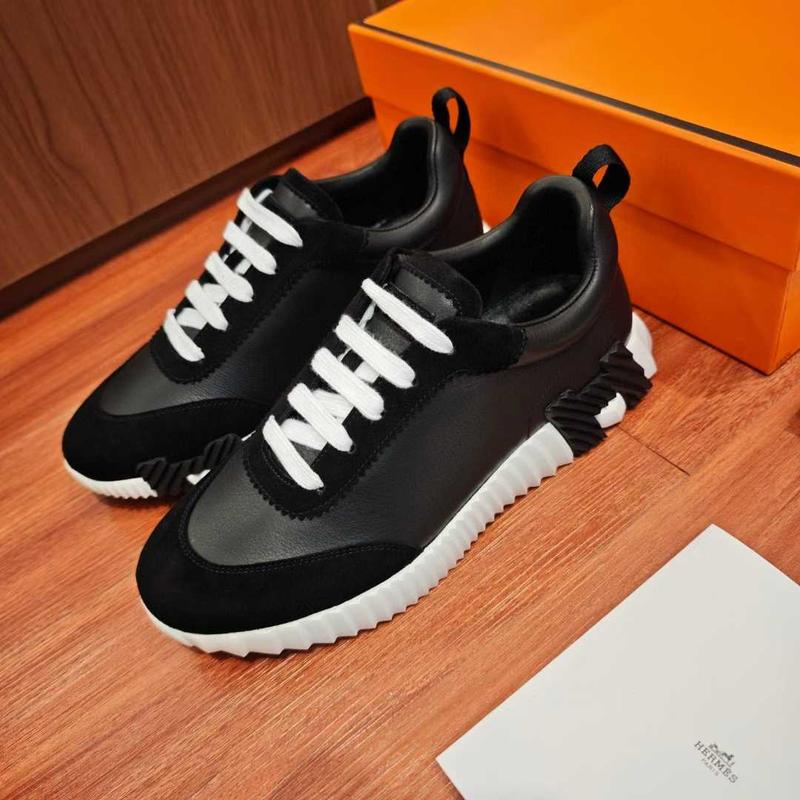 Hermes H cuir daim noir blanc bicolor