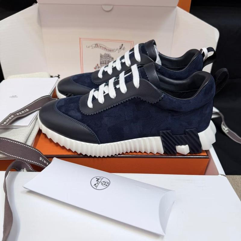 Hermes H cuir-daim bleu nuit bicolor