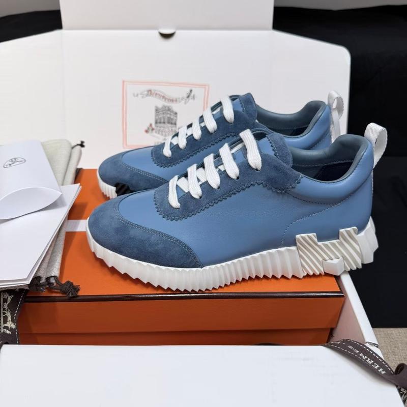 Hermes H cuir-daim bleu bicolor