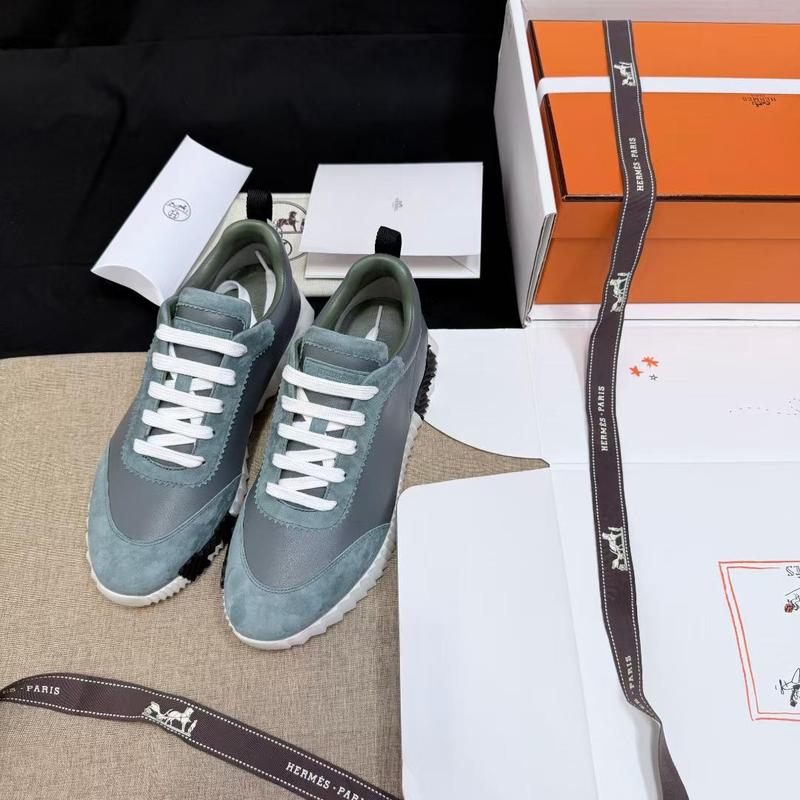 Hermes H cuir-daim bleu gris bicolor