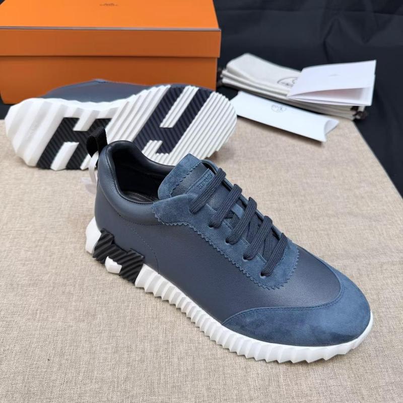Hermes H cuir-daim bleu
