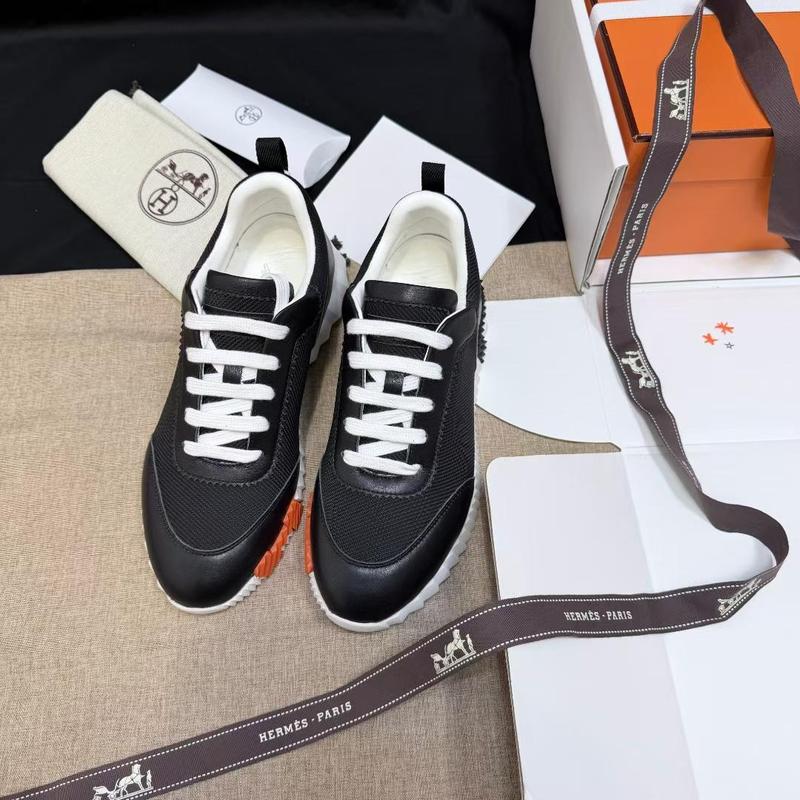 Hermes H cuir tissus noir orange