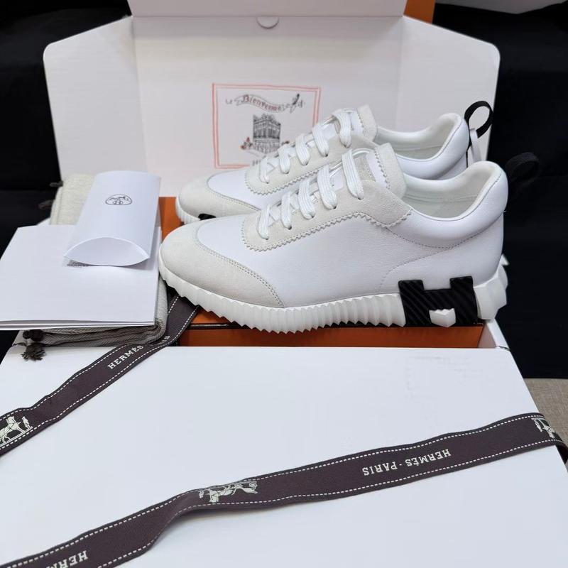 Hermes H cuir-daim beige noir blanc