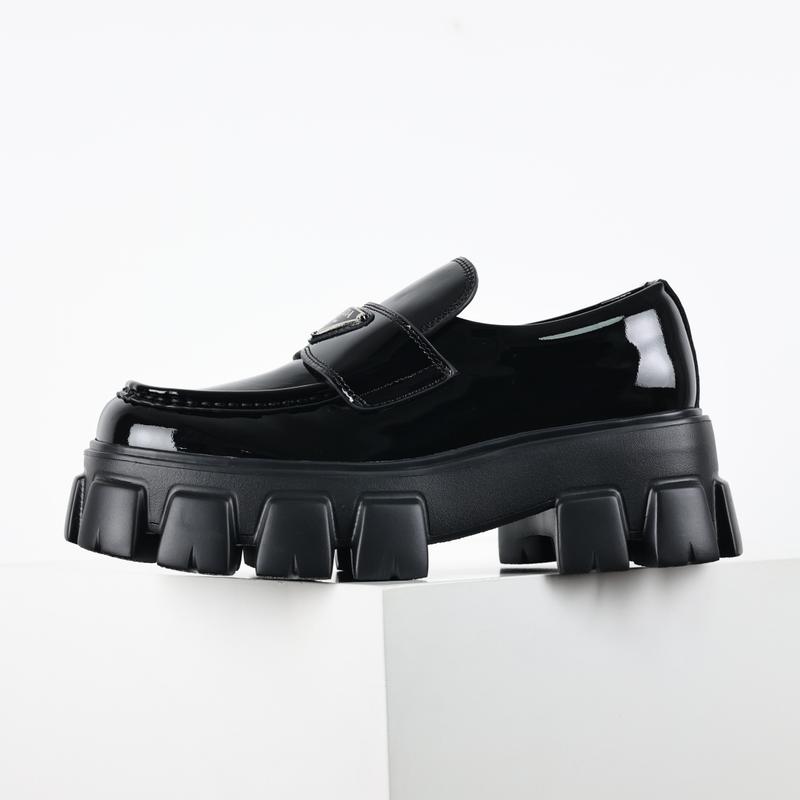 Prada Mocassin Monolith Noir Vernis 665194