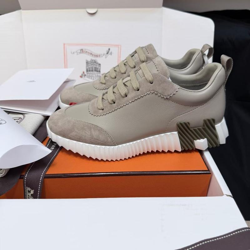 Hermes H cuir daim beige kaki